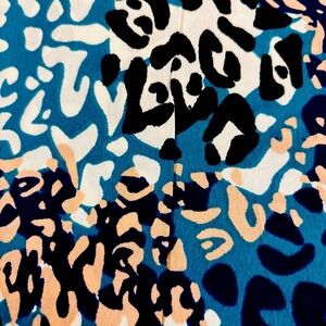 Abstract Blue and Beige Patterned Fabric